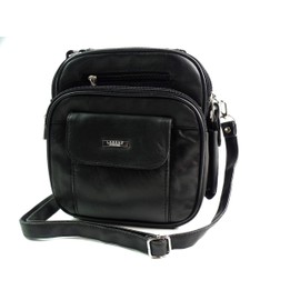 Mens Womans Messenger Bag Man Bag Shoulder Bag In Black Leather By Lorenz 1456