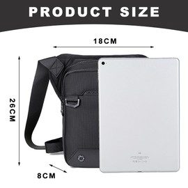 Gsrhzd Leg Bag, Thigh Bag, Black Versatile Adjustable Motorcycle Leg Bag for Men Women, Durable Lightweight High Capacity Drop Leg Bag for Motorcycling Running Walking Shopping