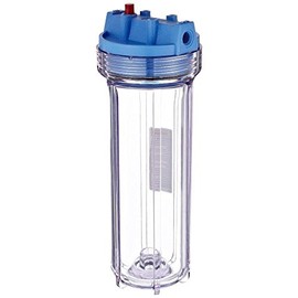 IPW Industries Inc-Slim Line (158214)10" Filter Housing - Blue Cap/Clear Sump 1/2" NPT/Pressure Release/Single