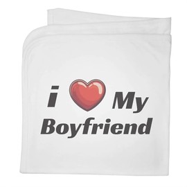 Azeeda 'I Love My Boyfriend' Cotton Baby Blanket/Shawl (BY00040134)