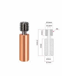 Bimetal CR10 Ender 3 Heatbreak Titanium Alloy Heat Break Throat 1.75mm Copper Plating Tube for Ender 3 CR-10 Hotend 3D Printer (Ender3/CR10 1.75mm)