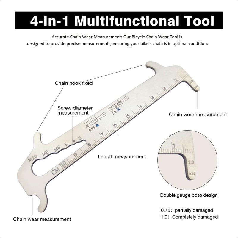 PLAXCON Bicycle Chain Wear Tool for Accurate Maintenance Indicator Chain