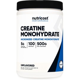 Creatine Monohydrate Micronized Powder 500g | 5000mg per Serving, 100 Servings | Muscle Growth, Strength & Performance Supplement | Non-GMO, Lab Tested, 17.9 Oz