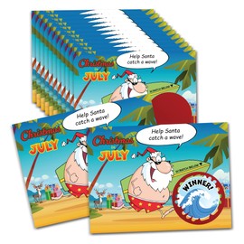 My Scratch Offs - Christmas in July Surfer Santa Scratch Off Game 26 Cards for Party Supplies, Beach Theme, Family Entertainment, Business Promotion, Prizes & Rewards