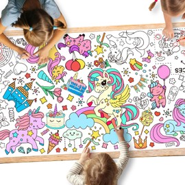 Gatherfun Birthday Party Giant Coloring Poster - 31.5X 72 Inches - Versatile Classroom Wall Décor & Birthday Activity - Birthday Poster or Table Cover for School Parties and Special Events