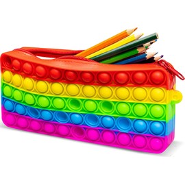 CRAZE PressNPop Pencil Case Press N Pop Fidget Toy Sensory Anti-Stress Toy for Children Adults Bubble Set Heart Shape Colourful Motifs Beautiful Colour Combinations