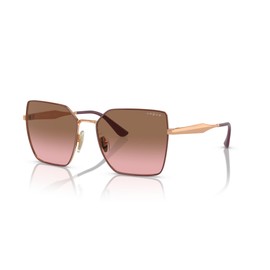 Vogue Eyewear Women's Vo4284s Sunglasses, Top Bordeaux/Rose Gold/Pink Gradient Brown, 56 mm
