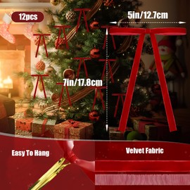 12pcs velvet ornaments for christmas tree,christmas bows red velvet bows for christmas tree Vintage Decor Neutral Christmas Ornaments for Christmas Tree Garland Home Wedding Decoration Home Indoor