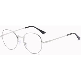 Rongchy Fashion Retro Nearsighted Distance Glasses Metal Men Women Myopia Glasses (Silver, -1.5, diopters)