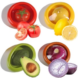 Yawpig Silicone Food Storage Containers Set - Airtight, Leak-Proof Reusable Silicone Containers for Fruits, Veggies | Fridge & Freezer Safe, Freshness Preservation, Eco-Friendly (4Pcs)