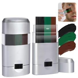 RunNico 2 Pcs 3 Color Camo Face Paint, Camouflage Hunting Face Painting, Black Green Brown Hunting Makeup Stick for Camouflage-Themed Party Baseball Football Role-Play Cosplay(Black,Green,Brown)