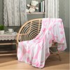 Frienda Preppy Throw Blanket Pink Smile Face Blanket Cute Flannel