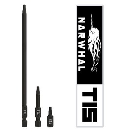 T15 Torx Bit Set (3 Pack) Includes Extra Long 6 Inch, 2 Inch, and 1 Inch Torx Star Bit - Hex Shank & Magnetic Tipped