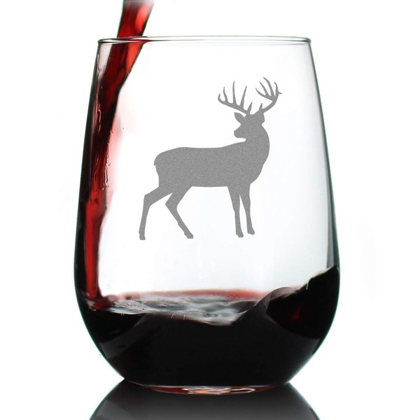 Deer Stemless Wine Glass - Cabin Themed Gifts or Rustic