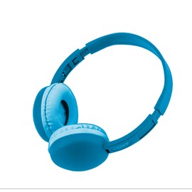 Coby Wired Kids Headphones | Lightweight Earphones with Microphone | Volume Limiting 85dB | Headset for Children| Isolation | On-Ear Kids Headphones for Kids for School (Blue)