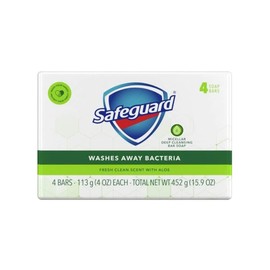 Safeguard White Soap, 4 Oz Ea. - 12 Packs x 4 Count, 48 Bars Case