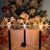 Snowflake Landscape Lights Christmas Pathway Decorative Lights Battery Powered Warm