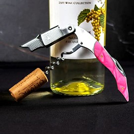 BARCONIC® DOUBLE LEVEL PREMIUM SWIFT PUSH CORKSCREW- RESIN WOOD - PINK