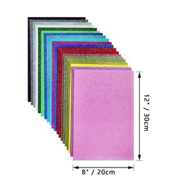 Glitter Felt Fabric, Glitter Sheets, 20x30cm Felt Glitter for Craft, 20pcs Pack Glitter Felt Fabric Square for for Party Project