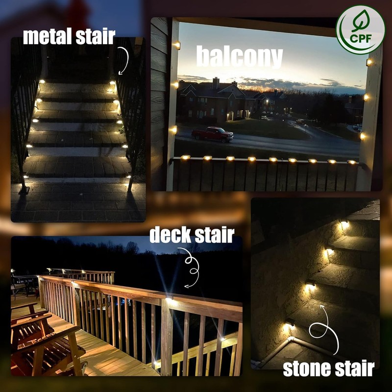 SOLPEX Solar Deck Lights Outdoor 16 Pack, Solar Step Lights