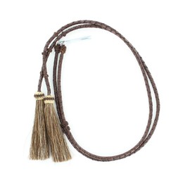 M&F Western Products Men's Braided Leather Horsehair Tassels Stampede String Brown O.