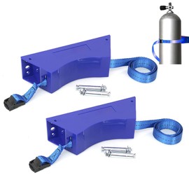 CNQLIS 2 Pcs Cylinder Holder ABS Cylinder Wall Mounted Bracket with Screws and Safety Belt Fixed Support for 40L Gas/Oxygen Cylinders (Blue)