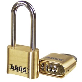 ABUS 180/50 Solid Brass Combination Padlock, Long Stainless Steel Shackle (2-1/2")