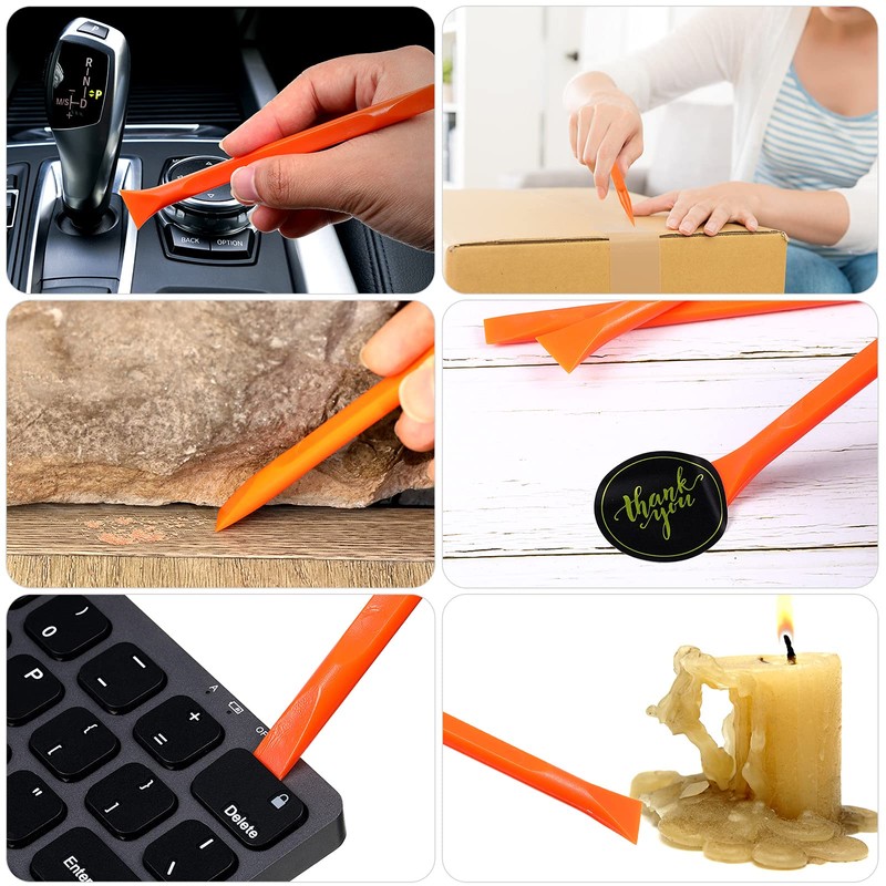 9 Pieces Plastic Scraper Tool Scratch Free Crevice Cleaning Sticker