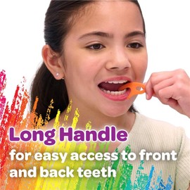 GUM Crayola Twistables Kids Flossers with Fluoride - Designed for Little Hands - Three Fun Fruit Flavors - Easy to Use Kids Floss Picks for Children Ages 3+, 75 Count