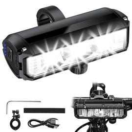 Luces para Bicicleta,Luz Delantera para Bicicleta,1000 LLM,4 Efectos de Luz,IPX67 Resistente al Agua,Lámpara para Bicicleta con USB y Soporte, para Ciclismo de Montaña Nocturno, Ciclismo de Carretera