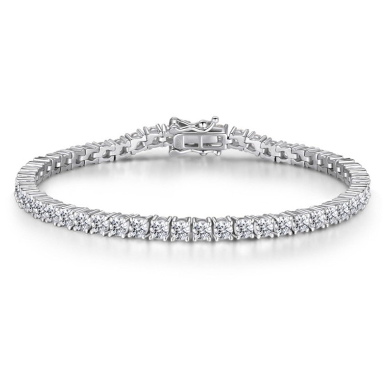 [3MNSCD] 7" 3 Color Gold Plated Tennis Bracelet Women Jewelry