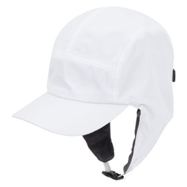 SwimZip UPF 50+ Sun Protective Adults' Winter Sun Hat with Convertible Ear Flaps White