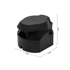 Trailer Socket Converter - MASO 12V 13pin towing socket caravan trailer electrics plug adapter suitable for European standard trailer engineering plastic housing Black