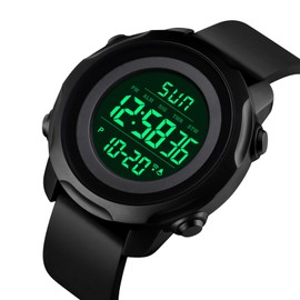 Timever Digital Watch, Waterproof, Men's, Sports, Wristwatch, Multifunctional, Stopwatch, Alarm, Outdoor, LED Watch, Sports Watch, Large Letters, Easy to Read Watch, Japanese Instruction Manual