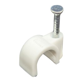 Lumonic 100 x Nail Clips 7 mm for Cable White – Cable Clamp with 18 mm Nail e.g. for Attaching to the Wall – Cable Clamps Various Sizes 4-14 mm