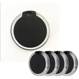 Mini GPS Tracking Finder, Riloer Wireless Bluetooth Key Finder GPS Locator Traker, Anti-Lost Alarm Remote Control Finder Device for Pet Child Keys, Black, 4 Pack