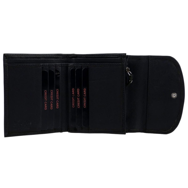 Gorjus Ladies Leather Wallet with Bow, black, Casual