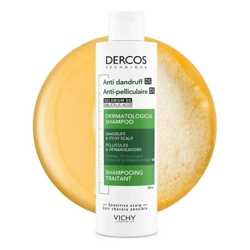 2pcs Shampoo Vichy Dercos Anticaspa 200ml Normal A Graso