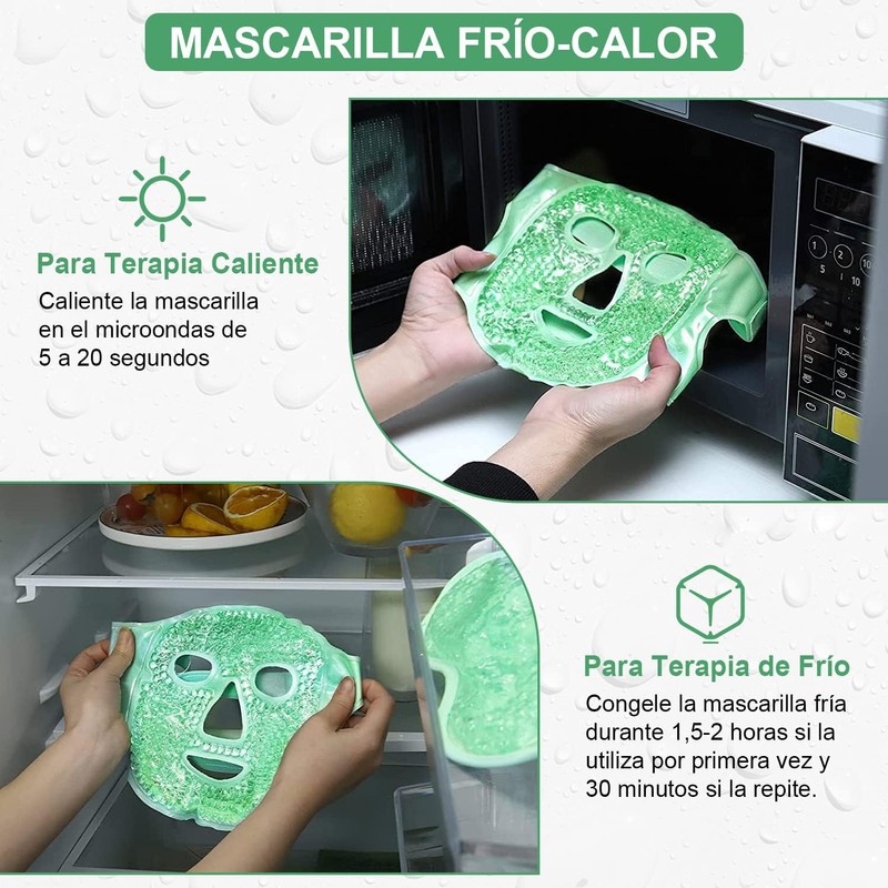 2PCS Máscara de Hielo para Ojos y Cara, Antifaz de