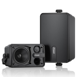 Inwa Outdoor Bluetooth Speakers, Active Passive Wall Mount Speaker, Waterproof Wireless Indoor/Outdoor Stereo Sound System w/Aux in, Suitable for Patio/Porch/Gazebo/Garage(MZ-650, Pair)