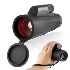 FOCUHUNTER 12x50 Monocular Telescope for Adults Handheld Monocular with Lens Cover Gift Bird Watching Travel Hiking Concern Waterproof Optical Prism with Heler Power FMC Lens
