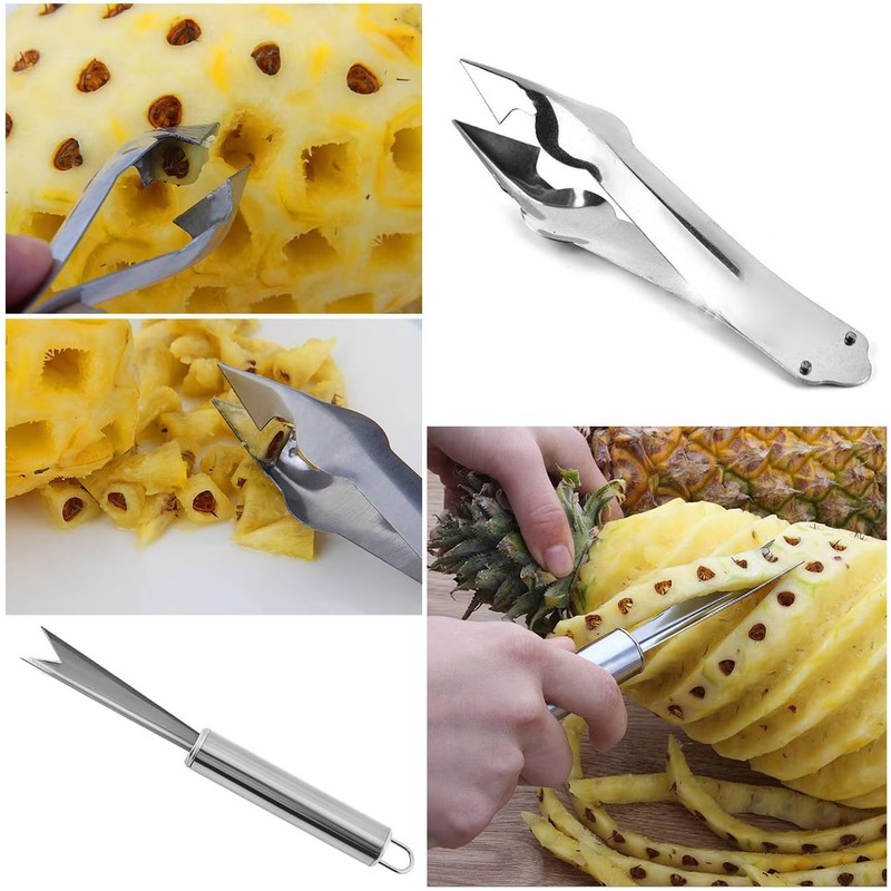 TorSor 4 Pack Pineapple Peeler Pineapple Eye Remover Clip Stainless