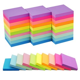 (40 Pads) Sticky Notes 1.5x2 in Post, 10 Bright Colors Mini Self Sticky Notes Pad Its, Self-Stick Pads, Small Sticky Notes Easy to Post for Home, Office, Notebook