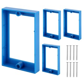 4Pack 1/4 Inch Single Gang Electrical Outlet Box Extenders with 8 Screws,Receptacle Extension for Electrical Boxes and Power Socket Switches(Blue)