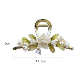 yangzerang Flower Shark Clip Bell Orchid Flower Hair Clip Korean Style Hair Clip Women Ponytail Buckle Girl Hair Claw French Bell Orchid Cute Hair Barrette for Women Girls