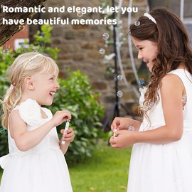 XiXiRan Wedding Soap Bubbles Set Wedding Bubbles with Heart Handle for Weddings Guest Gift Party Mini Soap Bubbles for Children Party Bags Pack of 50