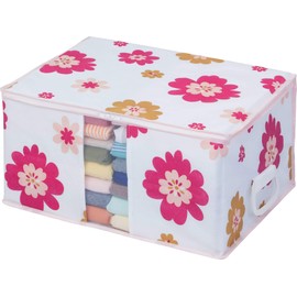 Astro 618-40 Storage Box, Antibacterial, Odor Resistant, Clothes Storage Case, Breathable Non-Woven Fabric Protects Against Dust, Transparent Window, With Antibacterial Agent Kneaded Fabric, With Handle, Garment Case, Depth 13.8 inches (35 cm), Clothes Storage, Closet, Closet, Closet, Closet, Closet, Closet, Closet, Closet, Closet, Storage Box, Dust and Odor Prevention, Floral Pattern