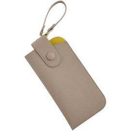 Alto Rose Glasses Case, Soft, Vertical, Sunglasses, Strap Included, Bi-Color, Simple, Compact, Slim, Agate, Braun