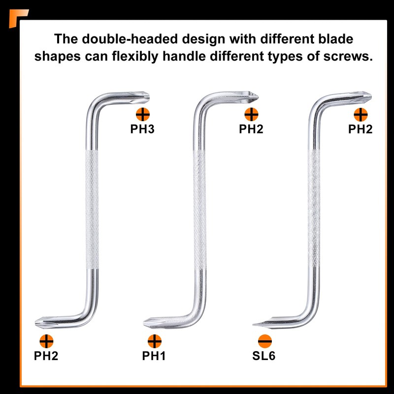 sourcing map 3pcs Offset Screwdriver Set PH3/PH2 PH2/PH1 PH2/SL6 Phillips