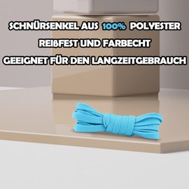 WENRENMK 2 Pairs of Shoelaces, Elastic Shoelaces, Flat Shoelaces, 8 mm Wide, Suitable for Work Shoes, Sports Shoes, Outdoor Shoes, sky blue